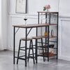 3Pcs Bar Table Stools Set 2 Bar Stools for Breakfast Pub Counter Small Apartment