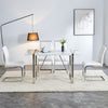 Dining Chairs Set of 2 Faux Leather with Stylish Chrome Cantilever Metal Frame