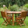 Garden Gear 4 Seat Acacia Wood Dining Set Outdoor Dining Foldable Table & Chairs