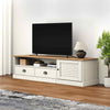 GuyAna TV Cabinet VIGO White 156x40x40 Solid Wood Pine,TV Stand, Z9L7