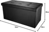 Black Faux Leather Two-seater Folding Storage Stool Storage Toy Box Chair Seat