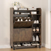 Smilesun Shoe Storage Cabinet w/ 2 Flip Drawers & 4 Shelves Shoe Cupboard Rack