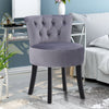 Padded Pouf Stool Vanity Chair Bedroom Dressing Desk Makeup Button Backrest Seat