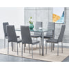 3 Colours Dining Table and 4 / 6 Padded Chairs Set Home Kitchen Furniture New