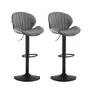 4 Swivel Faux Leather Bar Stools Kitchen Breakfast Stool Height Adjustable Grey