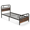Single Bed Frame w/ Headboard & Footboard Heavy-duty Metal Platform Bed Frame