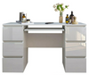 White High Gloss Dressing Table 6 Drawers Vanity Makeup/Computer Table Desk