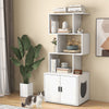 Indoor Modern Pet House Corner Bookshelf with Storage-White