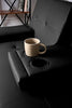 Sofa Bed 2 Seater Black Faux Leather Click Clack Cup Holders Comfy Guest Bed