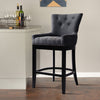 Upholstered Bar Stools Tufted Mid Century Accent Footrest Kitchen Counter Chairs