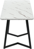 Dining Table Marble Effect Rectangular Metal Legs Modern Kitchen Living Room