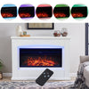 34 '' embedded electric fireplace - LED wood flame heater - safety device white