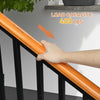 Wood Iron Handrail Picket Stair Rail for 3-4 Steps Handrail Outdoor Stairs Black