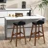 Set of 2 Bar Stools Dining Counter Height Chair Upholstered Padded Seat & Back