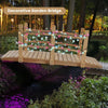 1.5M Wooden Garden Bridge Decorative Arc Footbridge Walkway W/Safety Guardrails