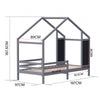 Toddler Wood Bed Frame Grey Childrens Kids Junior Bedroom Bedframe W Blackboard