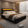 Ottoman Storage Double Bed Frame Upholstered Platform Bed With Headboard Black