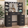 7 Drawers Makeup Vanity Set Large LED Lighted Mirror Dressing Table Dresser Desk