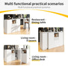 EXTENDABLE BAR KITCHEN ISLAND TABLE STORAGE CABINET SHELVES DINING ROOM WHITE