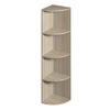 Modern 4 Tier Corner Bookshelf – Beige Wooden Storage Unit & Display Stand