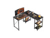 L Shaped Desk with Shelves 120CM Industrial Corner Desk Long Stable Computer