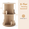Round Spinning Corner Bookcase w/Bear Baffles Natural