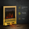 Electric Fireplace 1 & 2KW LED Fire for Living Room Golden