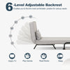 Sofa Bed Versatile Convert Single 4-in-1 6-Position 85° Sleeper Recliner L-Grey