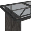 Garden Table with Glass Black 110x68x70 Poly Rattan L9H6