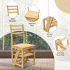 4-Step Stool Dual Purpose Stepladder Kitchen Folding Step Ladder Chair