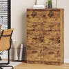 Lockable Filing Cabinet 4 Drawer Rustic Vertical Office Storage Cupboard Unit