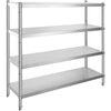 Stainless Steel Shelving Adjustable Storage Shelf 4-Tier Storage Rack