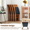 Folding Wooden Dining Chair Set of 2 Kitchen Armless Chairs Walnut