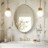 Anti-oxidation 3D Gold Oval Wall Mirror Decorative Accent Vanity Mirror Bathroom