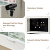 White Dressing VanityTable Makeup Desk LED Mirror Glass Top w/Drawer Divider