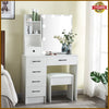 Dressing Table Makeup Desk Vanity Set White Mirror Drawers Stool 10 LED Lights