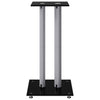 Speaker Stands 2pcs Black & Silver Tempered Glass 2 Pillars Design
