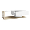 Coffee Table with LED, High-Gloss Tea Table With Drawer Living Room Furniture