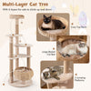 Plush Condo Activity Center for Indoor Cats 164 cm Multi-level Cat Tower