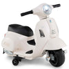 COSTWAY Licensed Vespa Kids Ride on Motorcycle 6VBattery Powered Motorbike-White