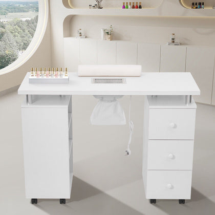 Manicure Table Makeup Dressing Station Nail Desk Workstation Storage Equipment