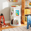 Round Spinning Corner Bookcase Kids Rotating Bookshelf White