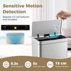 53L Automatic Trash Can Motion Sensor Garbage Can Stainless Steel Sliver