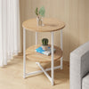 Small Sofa Side Table Coffee End Round 2 Tiers Shelf Unit Living Room Bedroom