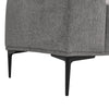 Polyester L Shaped Corner Sofa 3 Seater Right Hand Facing w/Cushions Metal Leg