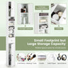 Bathroom Tall Cabinet Slim Freestanding Storage Organizer Cupboard With 2 Doors