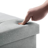 Gray fabric two-seater folding storage stool storage toy box chair seat UK