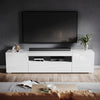 High Gloss 200cm White TV Unit Stand Cabinet with RGB LED Living Room Furniture
