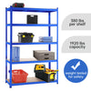 150CM/180CM 5 Tier Racking Shelf Heavy Duty Steel Garage Shelving Unit Garage