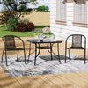 Garden Bistro Furniture Table Rattan Chairs Variable Shape with Umbrella Hole